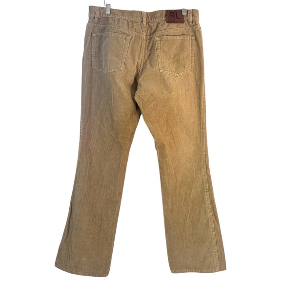 Ralph Lauren Vtg 90s Y2K Tan Corduroy Bootcut Pants Size 12 Midrise Cotton - Picture 5 of 12